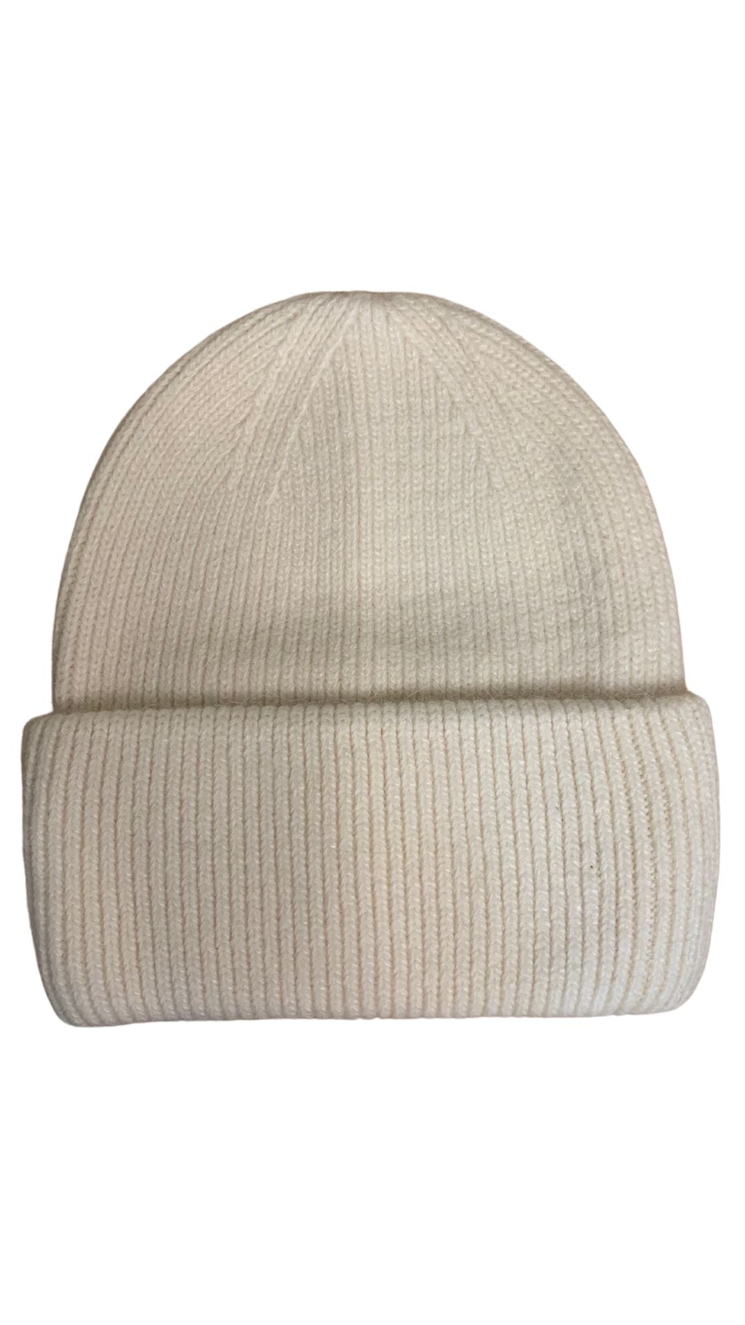 Kaschmir Mütze in Butter Creme