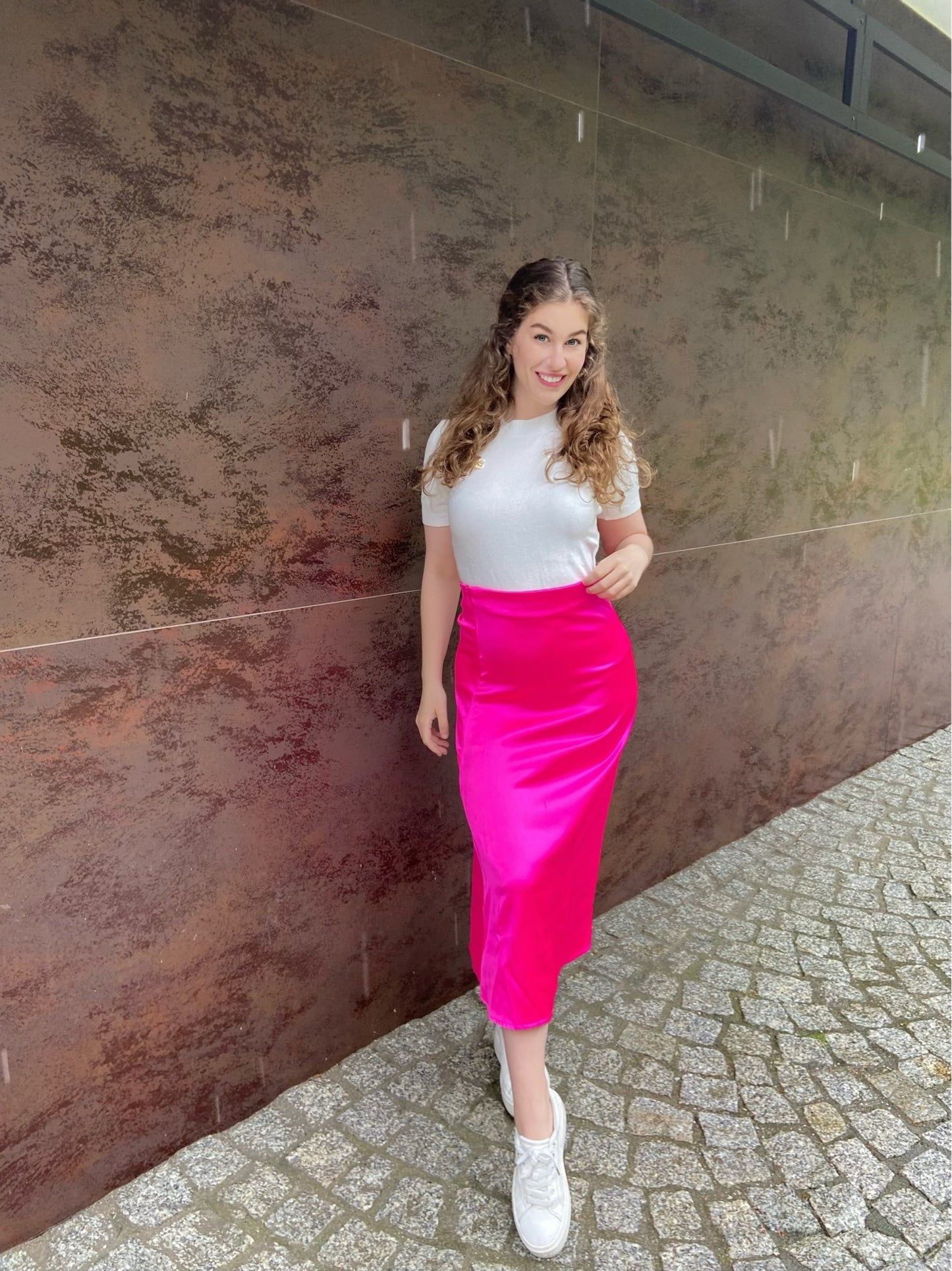 Femininer Midirock MARIE in Hot Pink | LIMITIERT