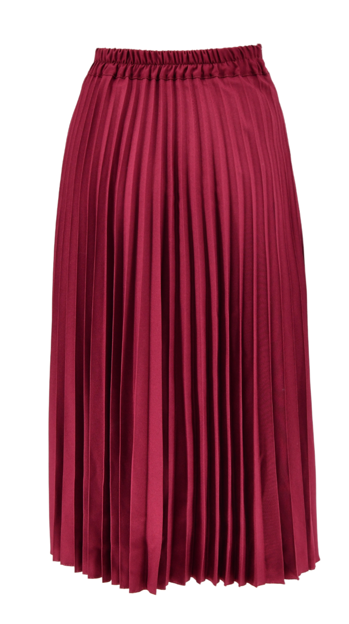 Femininer Faltenrock in Burgund