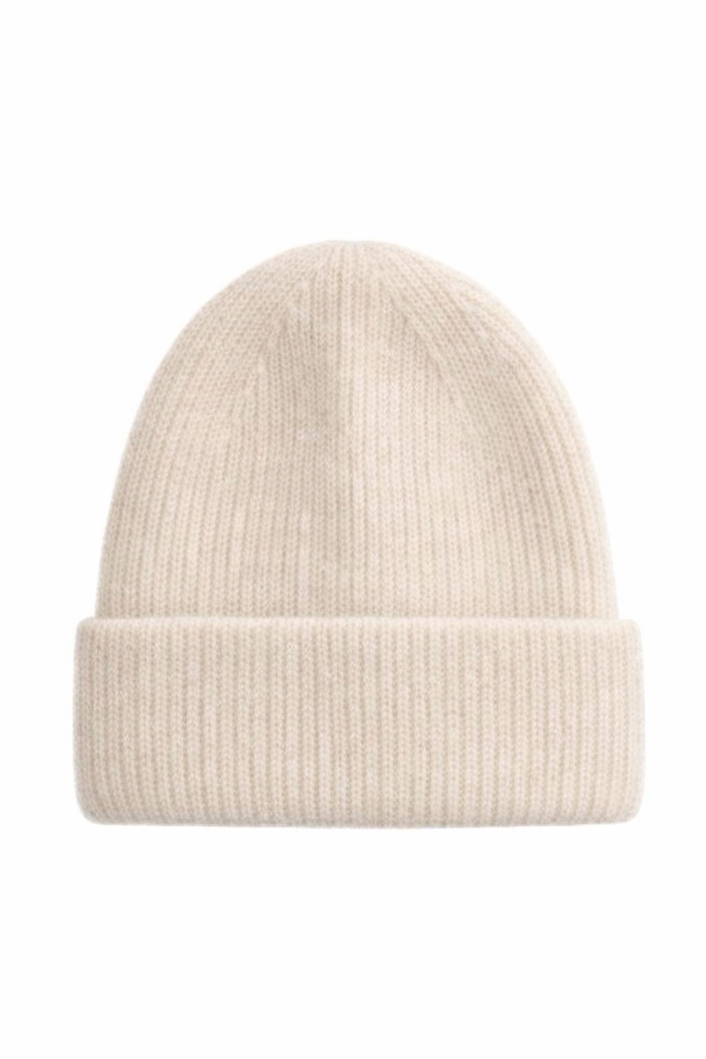 Kaschmir Mütze in Butter Creme