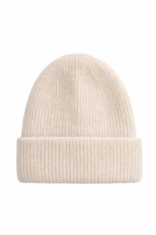 Kaschmir Mütze in Butter Creme