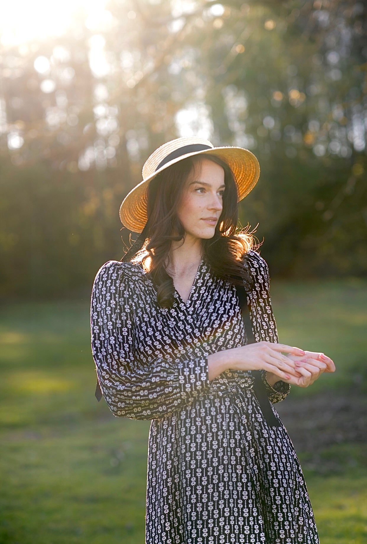 Strohhut ANIE mit abnehmbarem Band